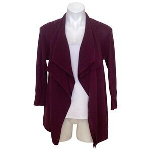 Tommy Bahama Burgundy Island Waterfall Cardigan, 3/4 Sleeves Women's Size L